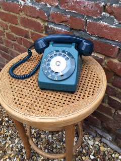Téléphone vintage à cadran- Socotel S63– Bleu rétro – - Décoration
